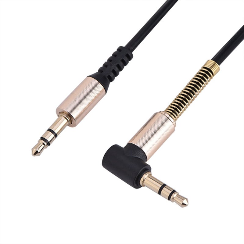 ZERONE 3.5mm Male to Male Spring Aux Cable, 1.8M/6ft L-Shaped Retractable Cord for Car/Home Audio Earphone Headphone Speaker - Image 3